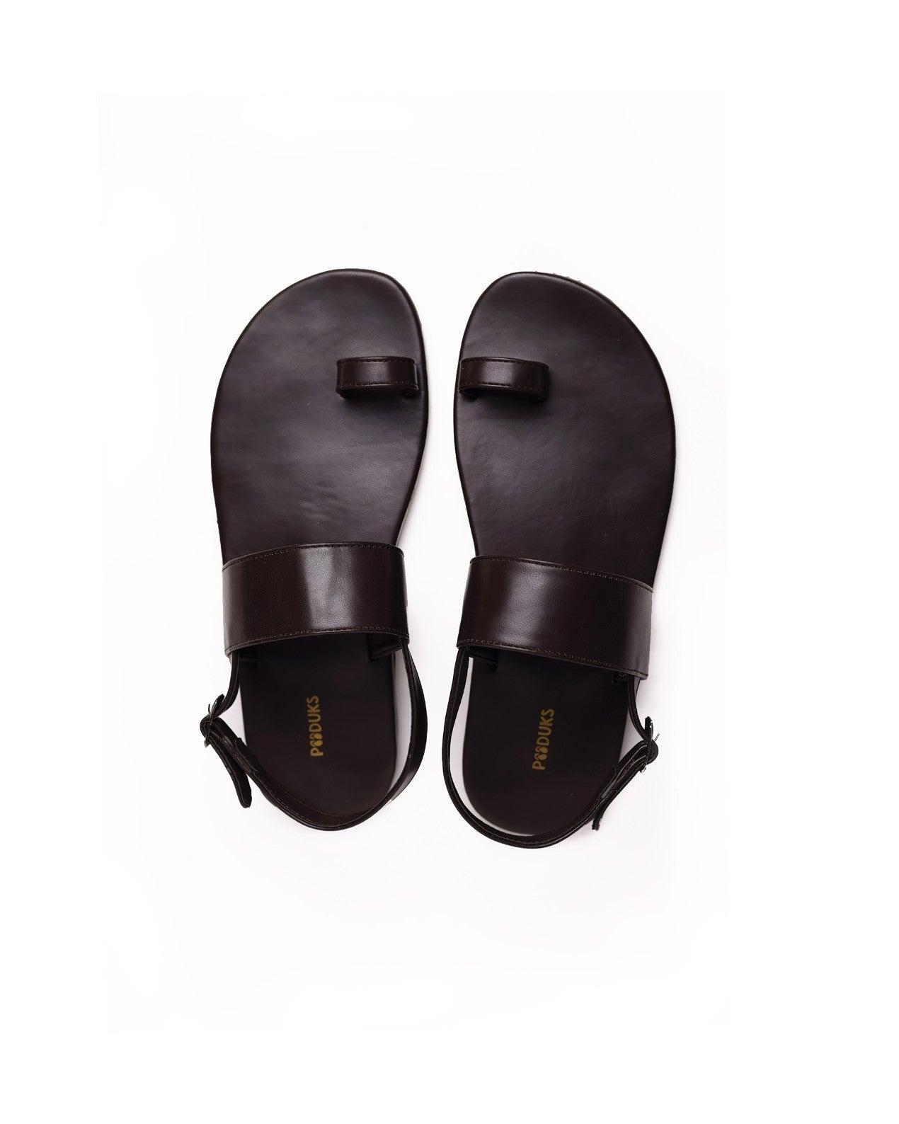 Zoo Dark Brown | Casual Sandals for Men (Black)