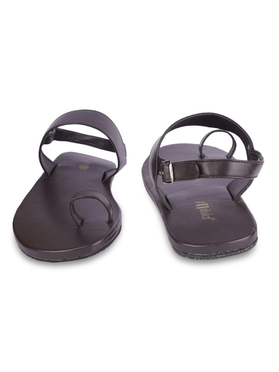 Zoo Dark Brown | Casual Sandals for Men (Black)