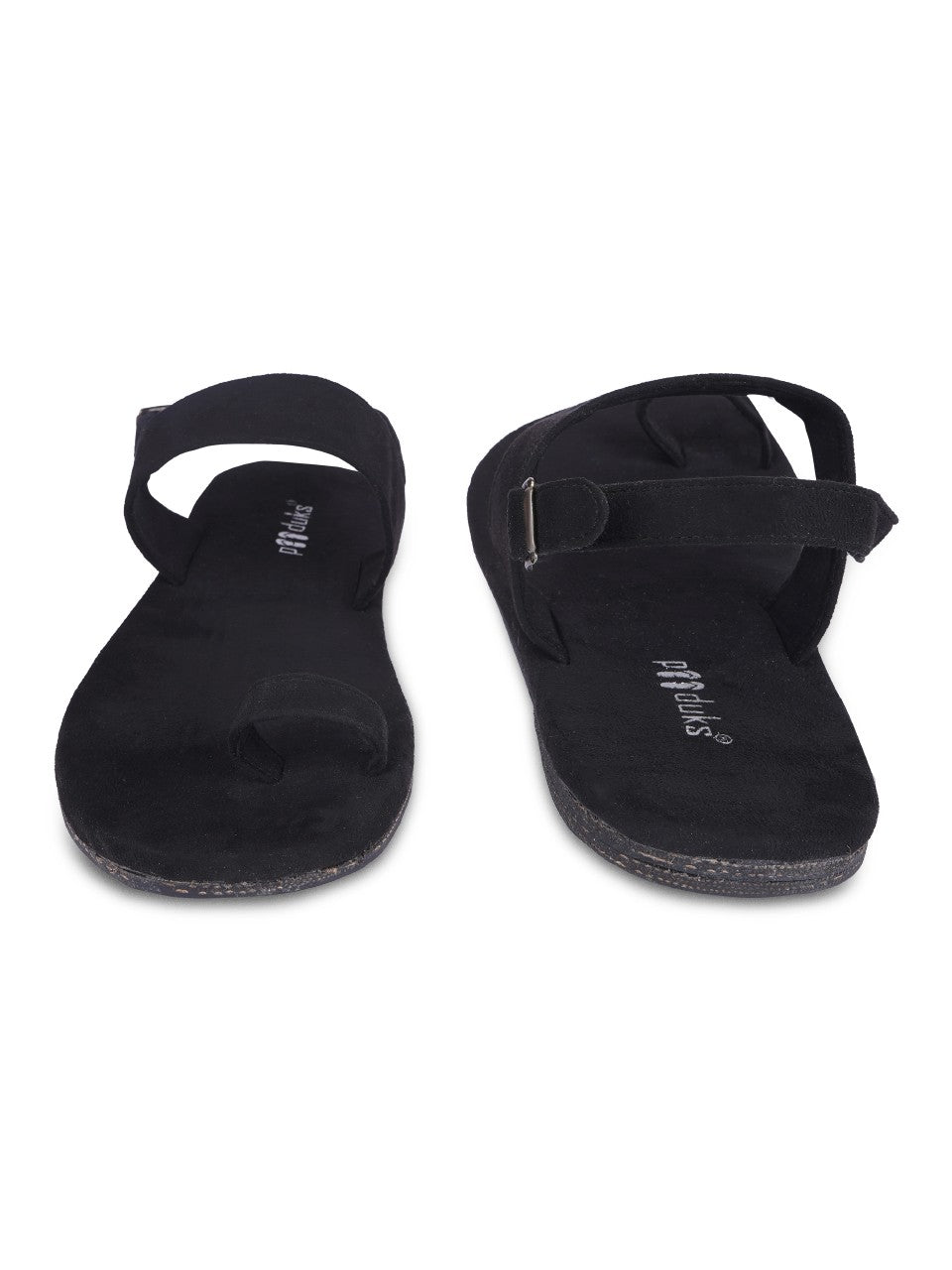 Zoo Toe-Ring Vegan Suede Sandals for Men (Black)