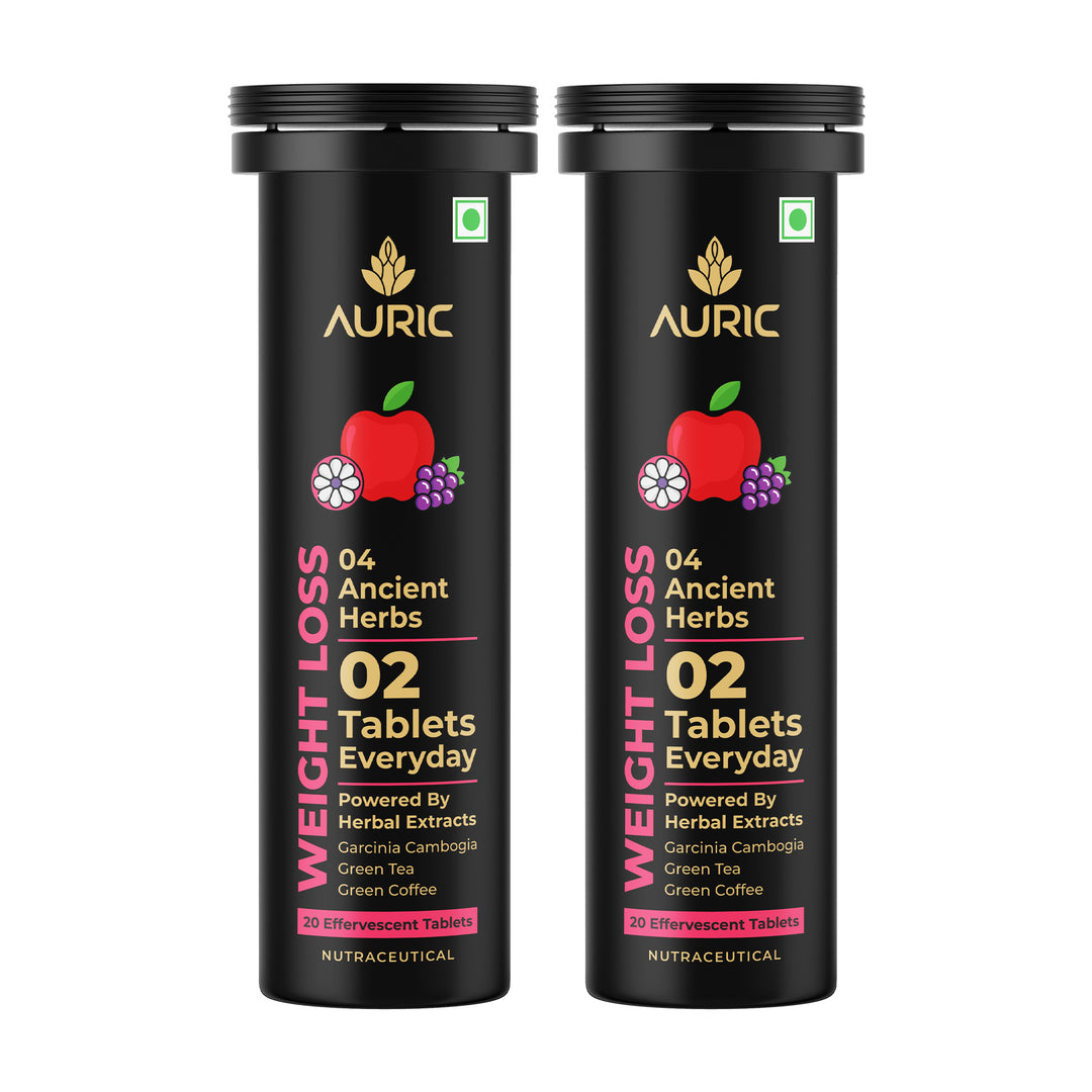 Auric Get Slim Effervescent | Power of Green Coffee, Green Tea, Grape Seed & Garcinia Cambogia | For Men & Women