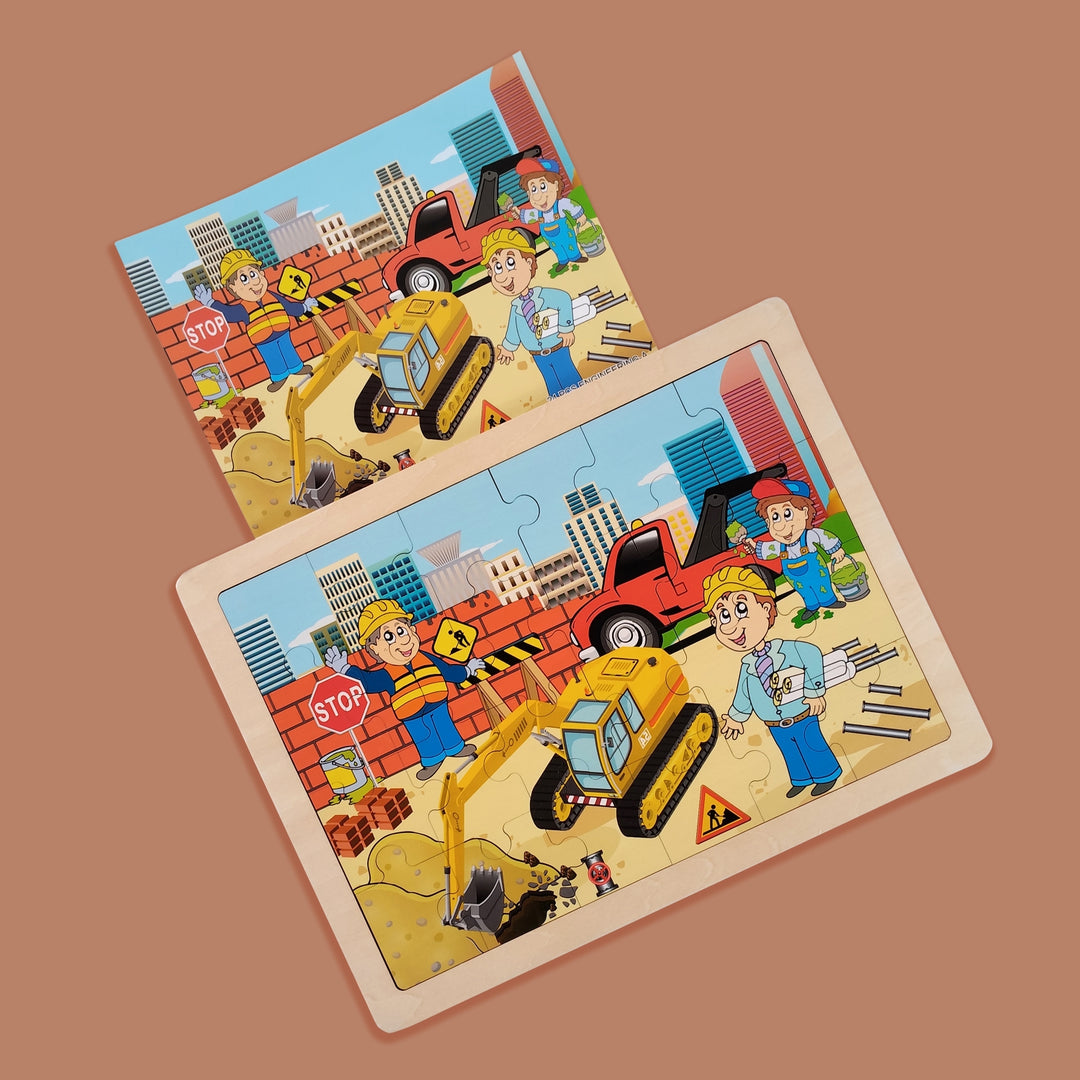 Wudly Toys Wooden Jigsaw Puzzle | Dinosaur, Ocean & Construction Themes