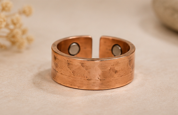 Bamboology Trends Nature Heal Heritage Hammered Adjustable Pure Copper Ring for Men & Women | Ayurvedic Wellness Jewelery
