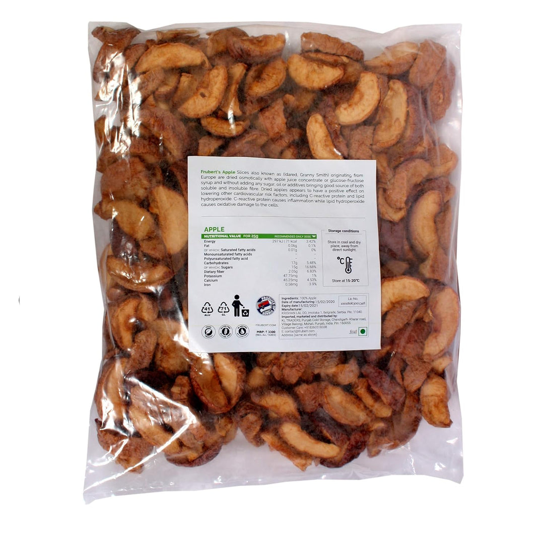 Frubert Dried Green Apple 1Kg,(Gluten Free, Vegan and No Preservative)