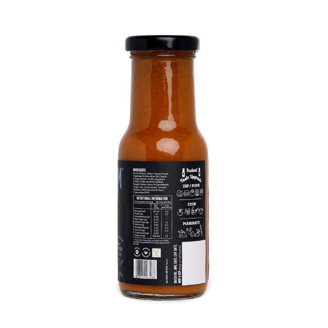 Naagin Sauce Indian Hot Sauce- The 65 (230g) | Mildly Spicy | Made with Fresh Vegetables and Premium Byadgi Chillies