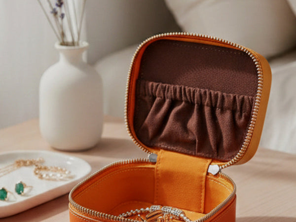 Vegan Leather Jewellery Case Square
