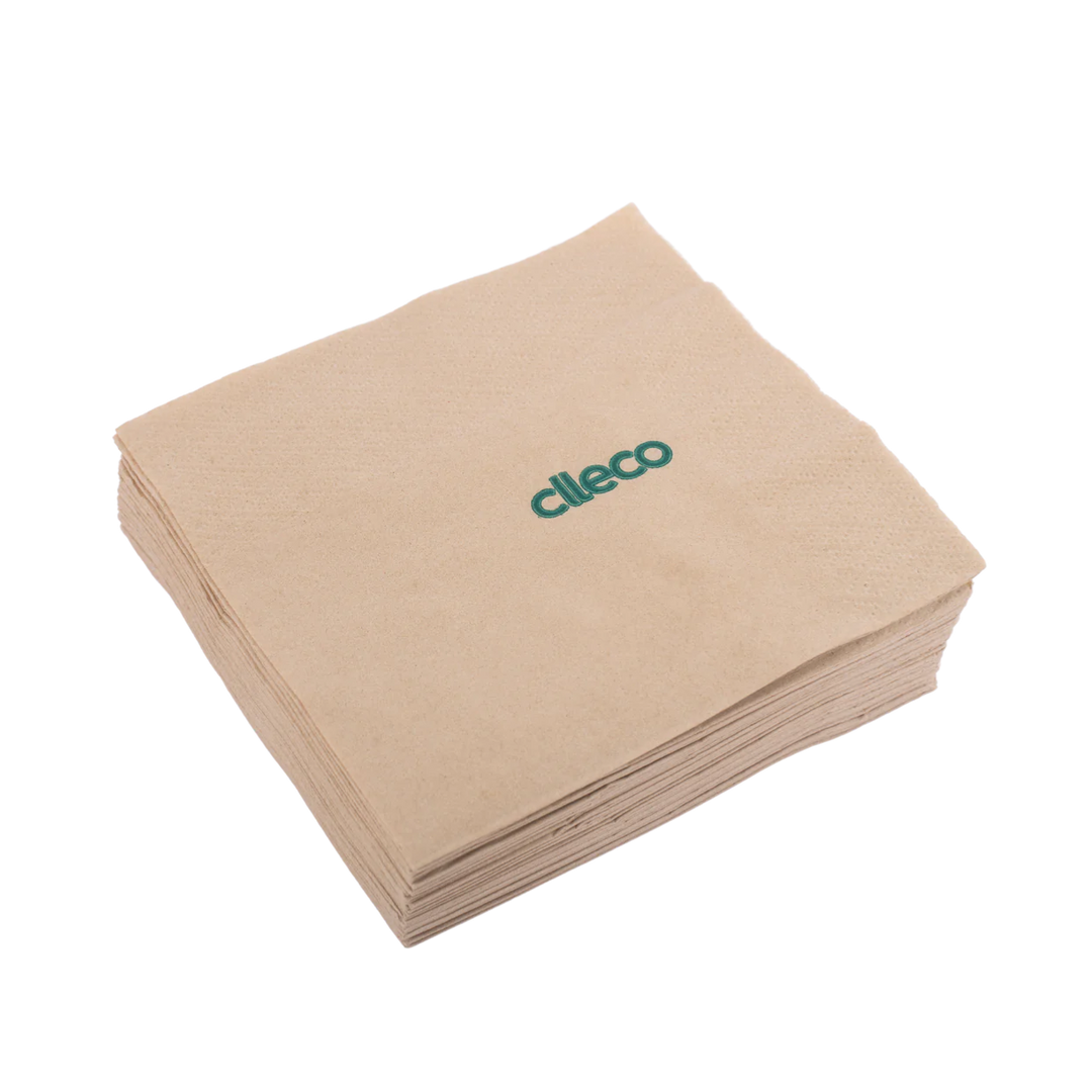 CLLECO Recycled Unbleached Paper Napkin 30 x 30 cms; 50 Pulls 2 Ply