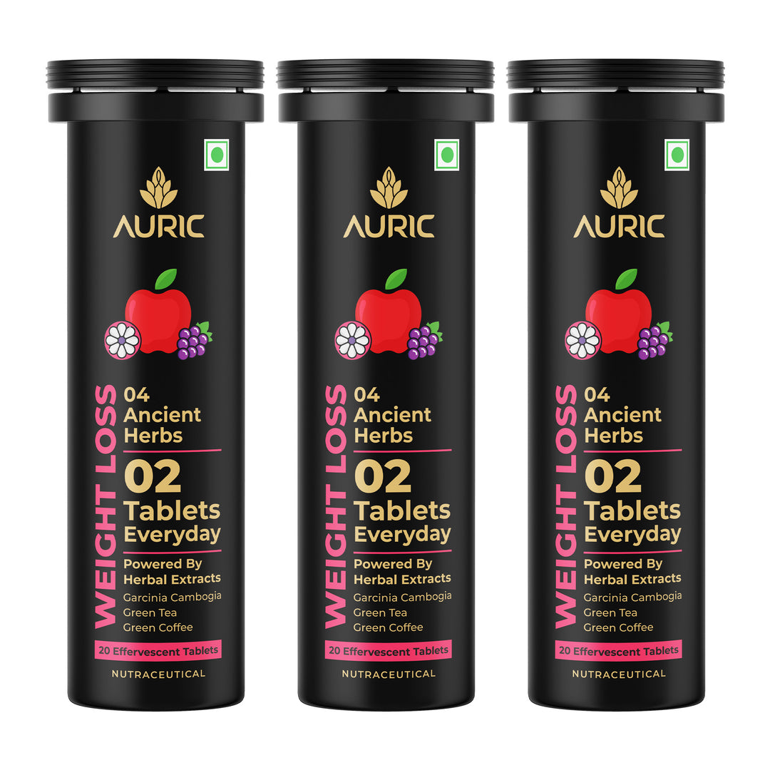 Auric Get Slim Effervescent | Power of Green Coffee, Green Tea, Grape Seed & Garcinia Cambogia | For Men & Women