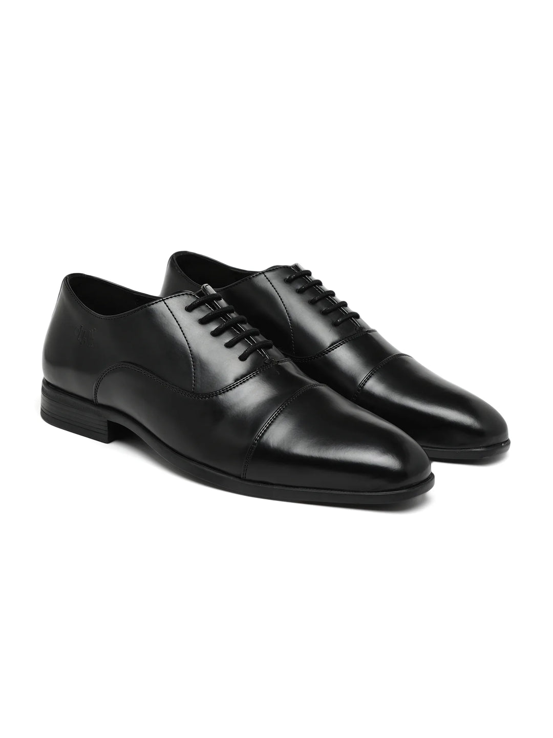 Suit Up Black Cap-Toe Oxford Shoes