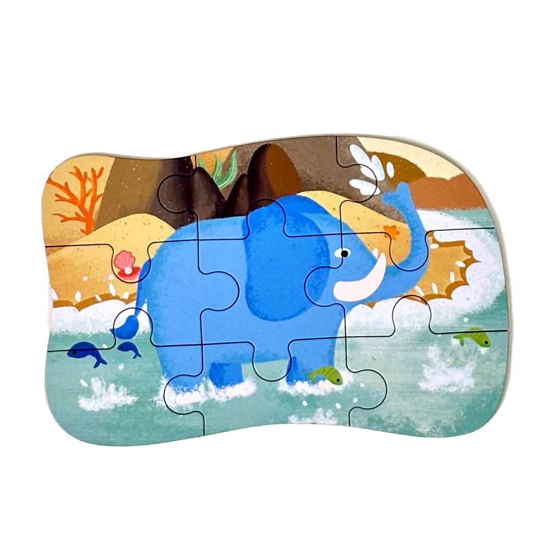 Wudly Wooden Progressive Puzzle Metal Box Forest Animal