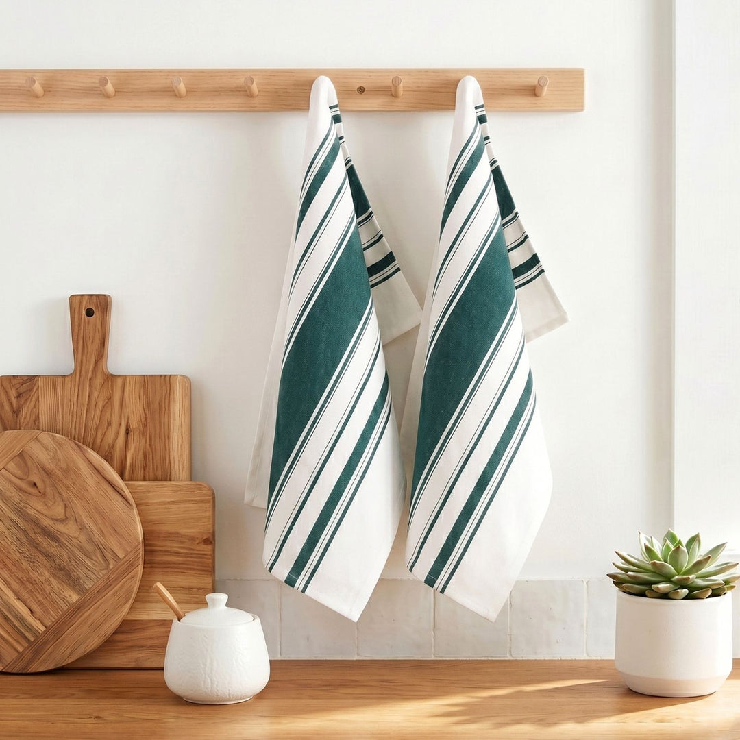 Striped Cotton Dish Towels ( Set of 2 )