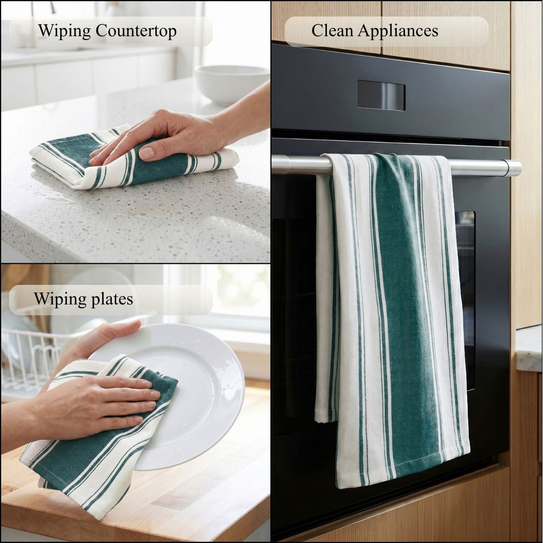 Striped Cotton Dish Towels ( Set of 2 )