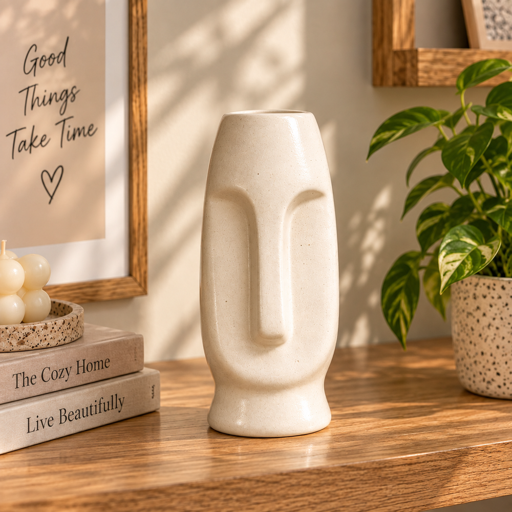 Visage Moderne – Sculptural Face Ceramic Vase
