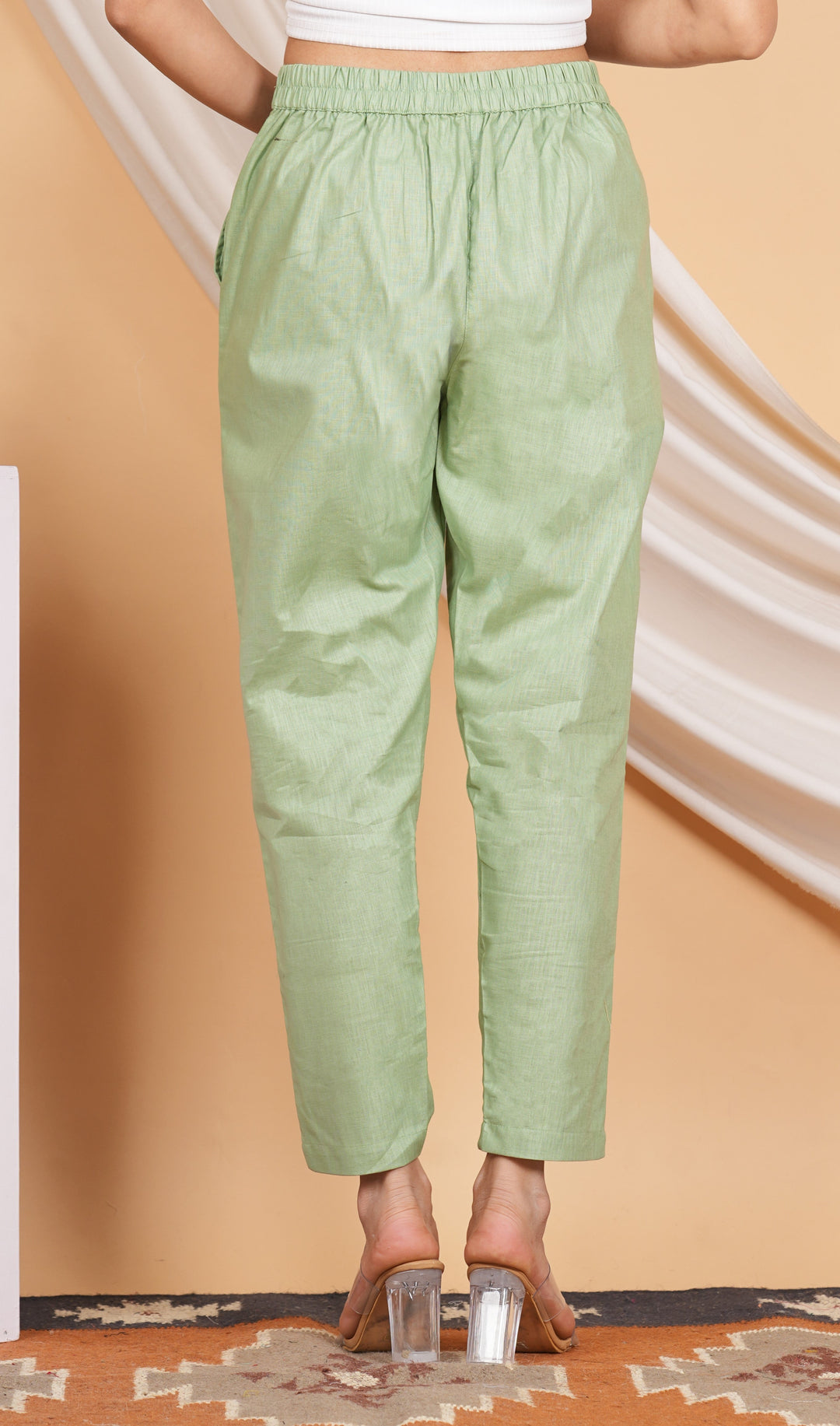 Bamboology Trends Women’s Linen Cotton Palazzo Pants – Effortless Style & Breathable Comfort | Green