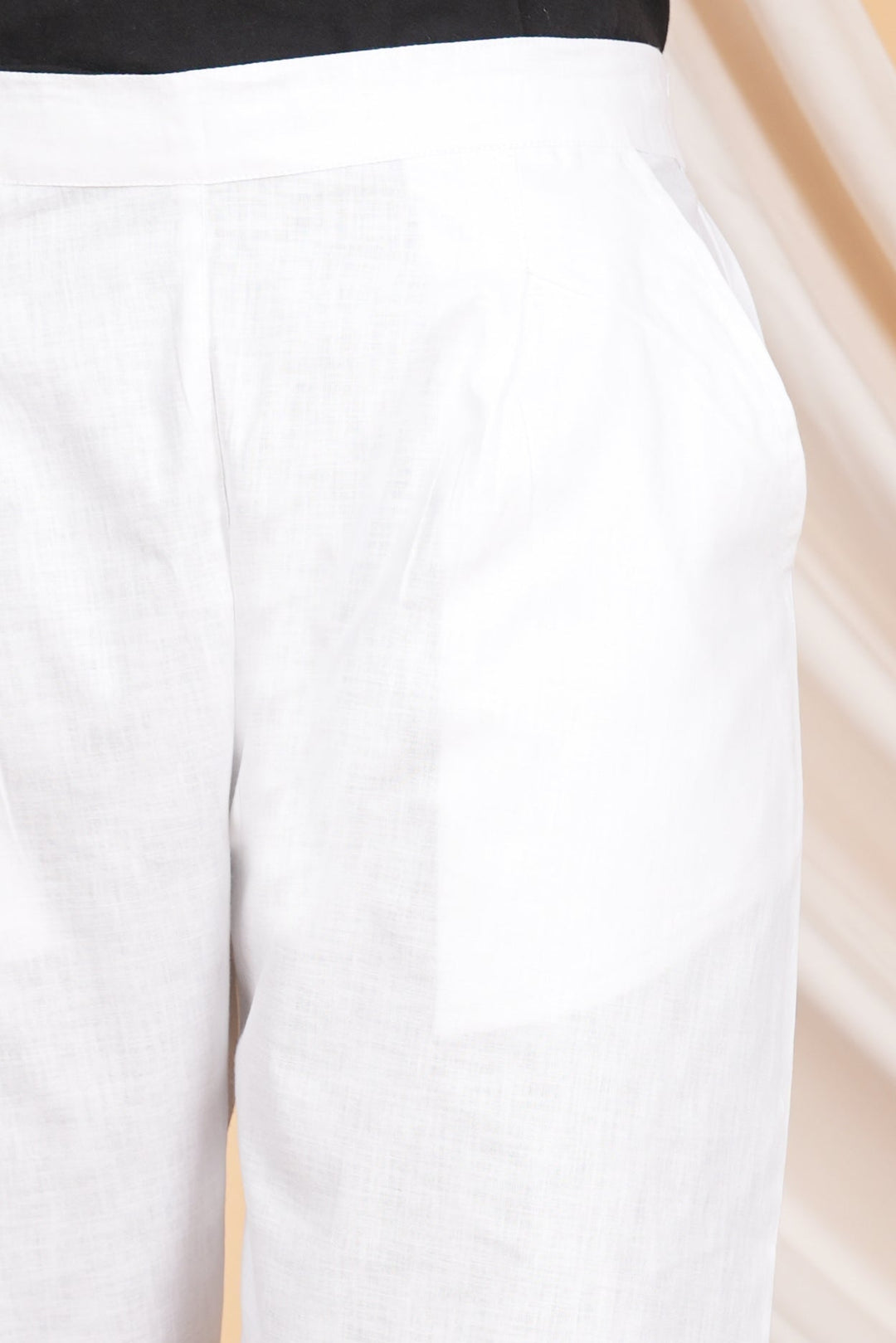 Bamboology Trends Women’s Linen Cotton Palazzo Pants – Effortless Style & Breathable Comfort | White