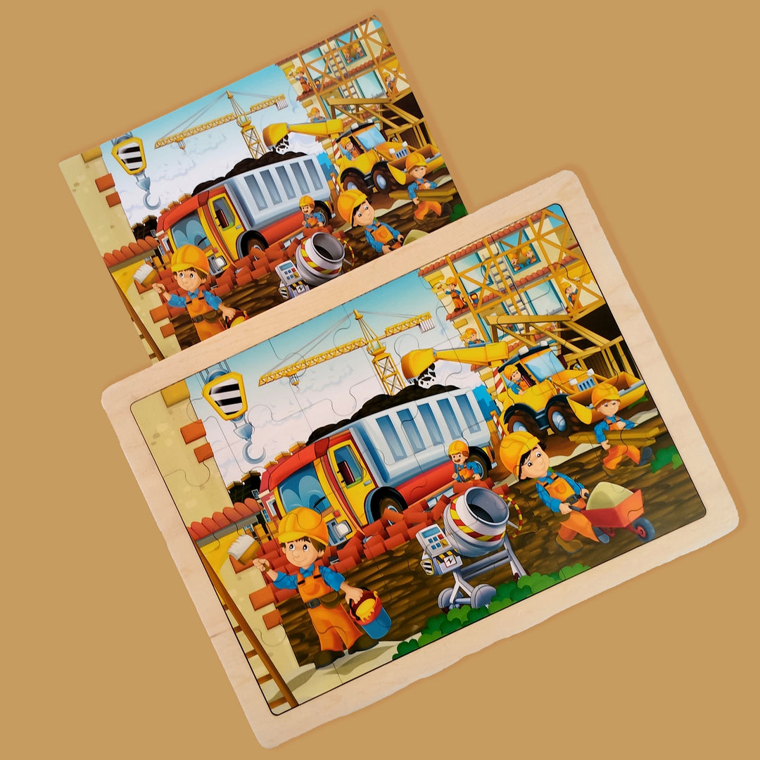 Wudly Toys Wooden Jigsaw Puzzle | Dinosaur, Ocean & Construction Themes