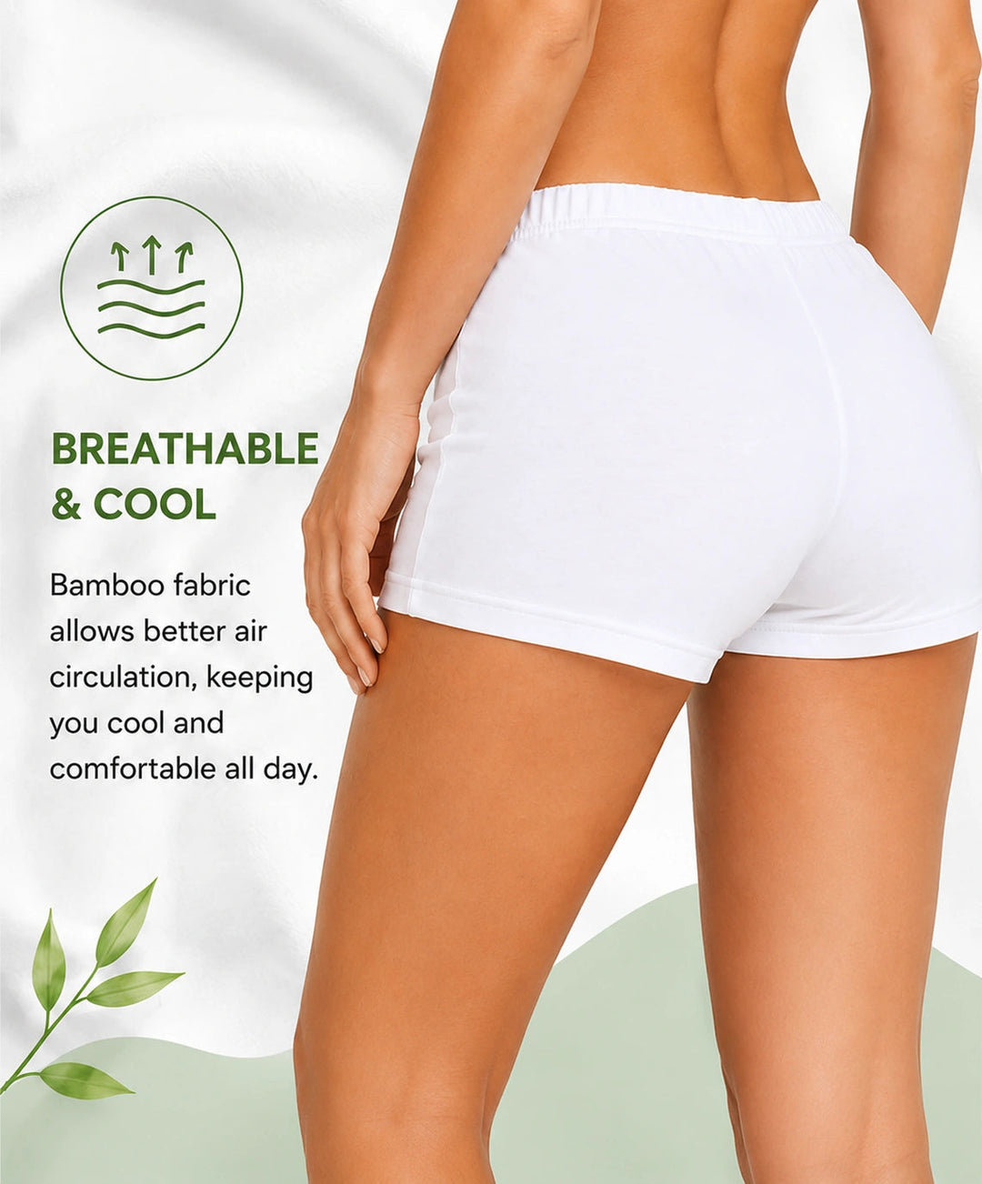 Women Bamboo Fabric Boyshort Panty | Mid Rise Soft Breathable Anti-Chafing Innerwear | Pack Of 2