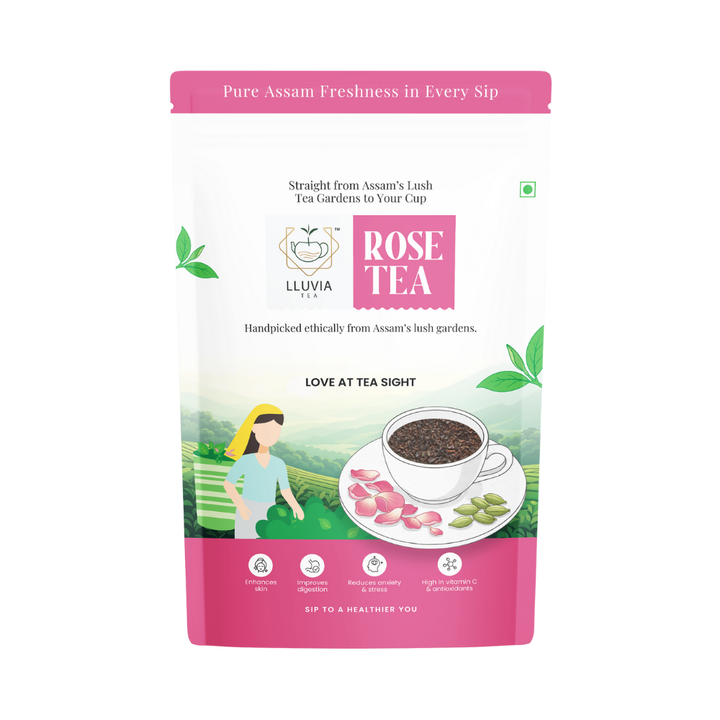 Lluvia Tea Rose tea zipper| high in vitamins & antioxidants| 50g