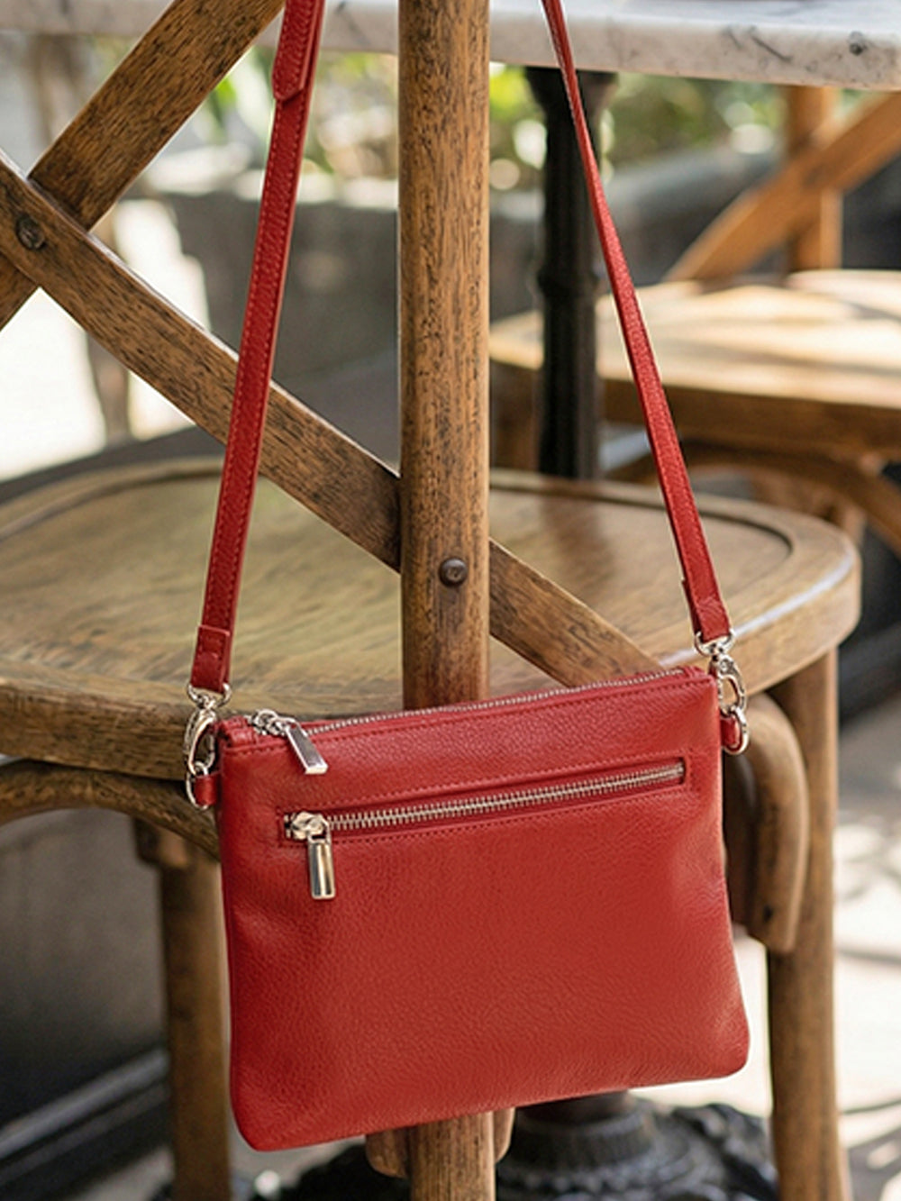 Dual Sling Vegan Leather Crossbody