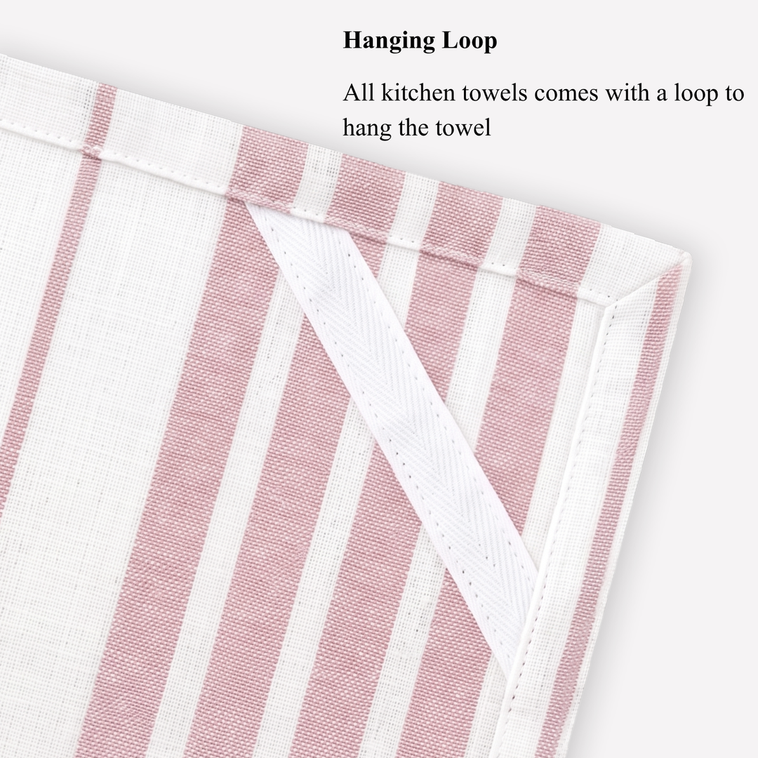 Striped & Checked Cotton Dish Towels ( Set of 3)