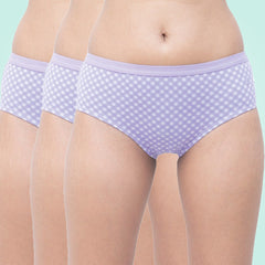 Organic Everyday Panty  Lavender Checks (Hipster) (3pc)