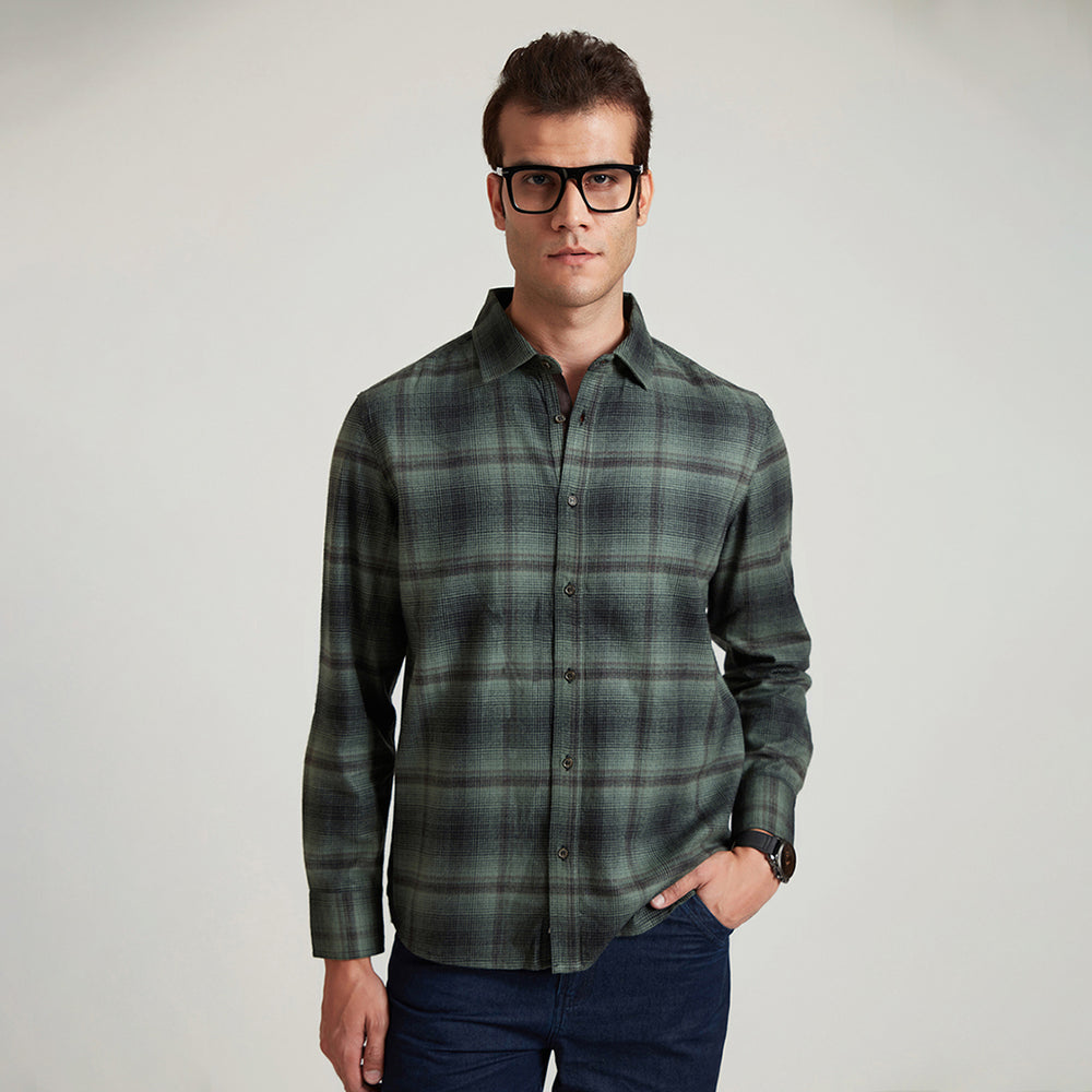 B77 Men's Stylish And Relaxed Plaid Organic Cotton Shirt