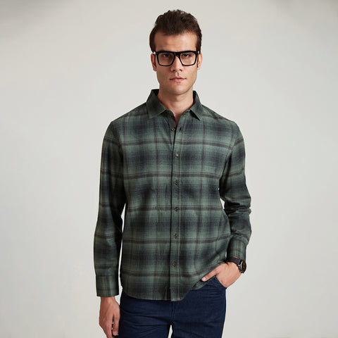 B77 Men's Stylish And Relaxed Plaid Organic Cotton Shirt