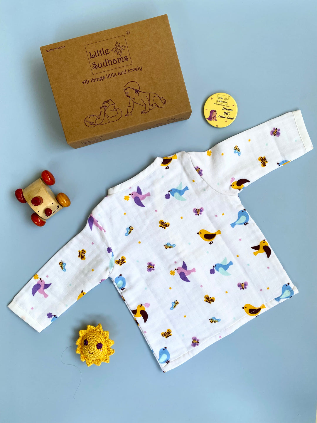 Little Sudhams Organic Cotton Muslin Baby Full-Sleeve Set