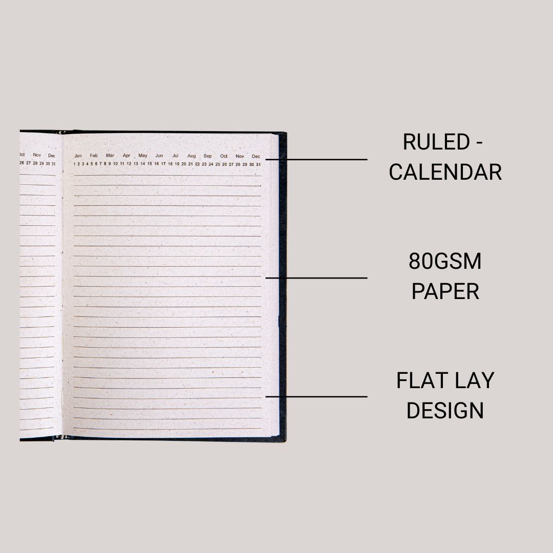 Hōō Living A5 Notebook 160 Pages made from Upcycled Used Sanitary Napkins - Paperboard/Recycled Black Paper Cover