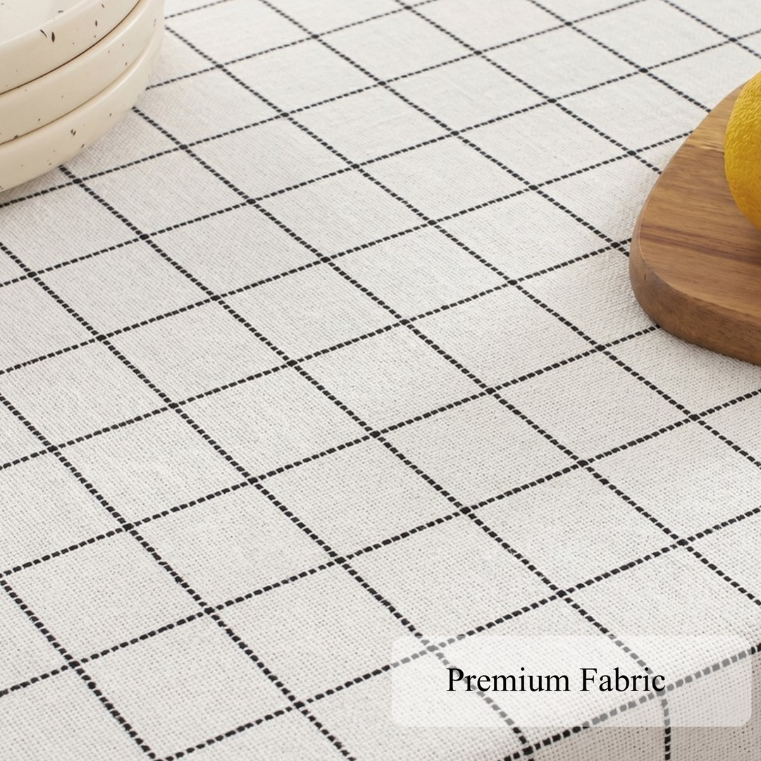 Country Village Yarn Dyed Checkered Table Cloth 60x90 Inch Rectangular| Washable Dining Table Cover| Dining cloth | 6 seater table cloth