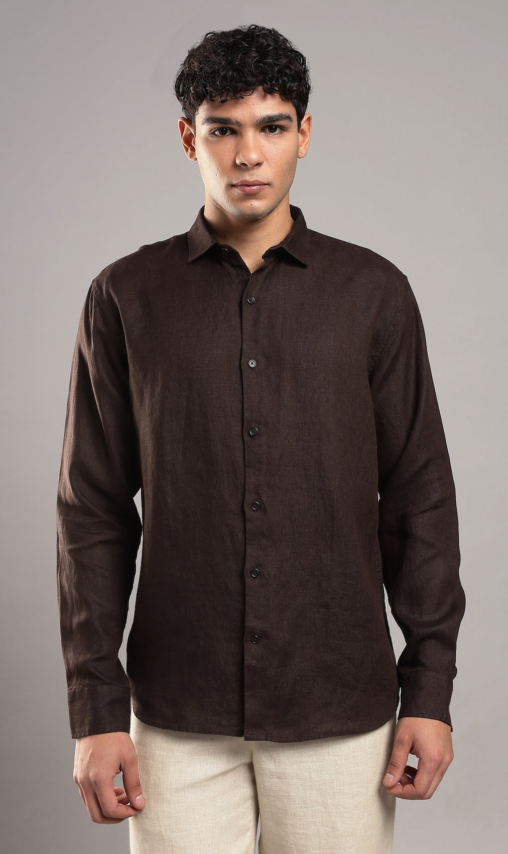 Cocoa Brown Linen Shirt