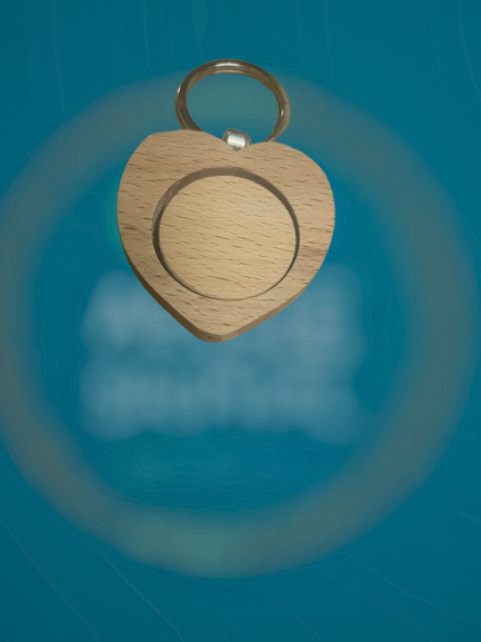 Bamboo Keychains - Heart Revolving