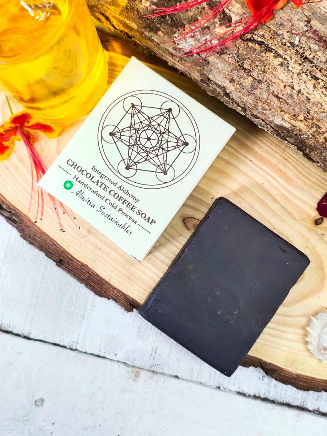 Almitra Sustainables Chocolate Coffee Handmade Cold Processed Soap 100g