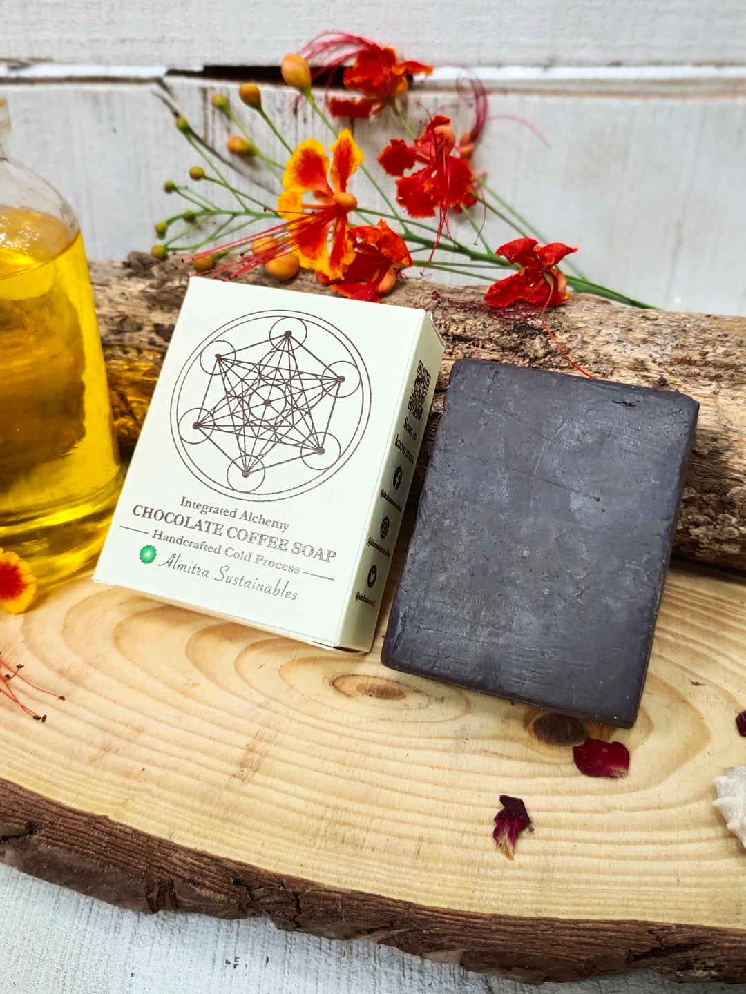 Almitra Sustainables Chocolate Coffee Handmade Cold Processed Soap 100g