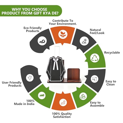 Advocate - Doctor Themed Wooden Desk Organizer | Mobile Stand, Pen Holder, Visiting Card Slot & Test Tube Planter - Suspire