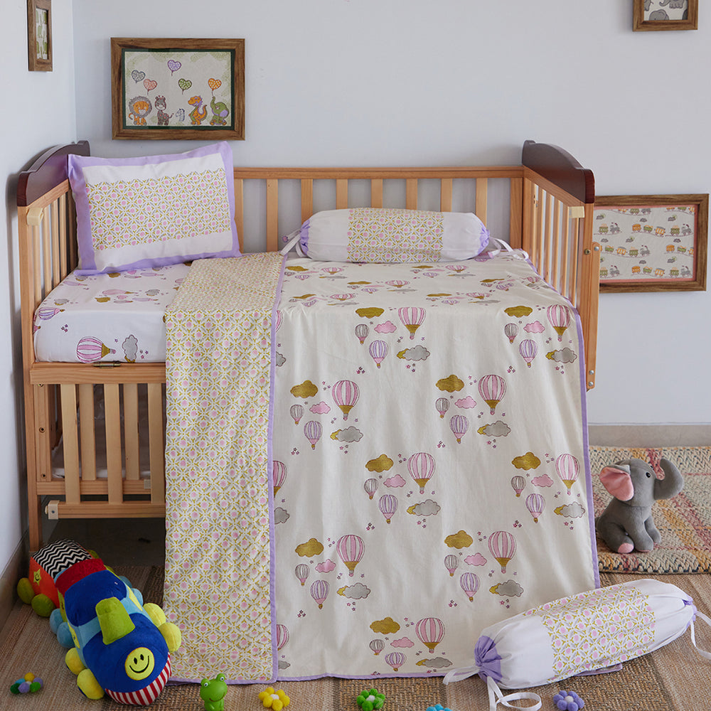 ADYA Lilac Hot Air Balloon Baby Dohar