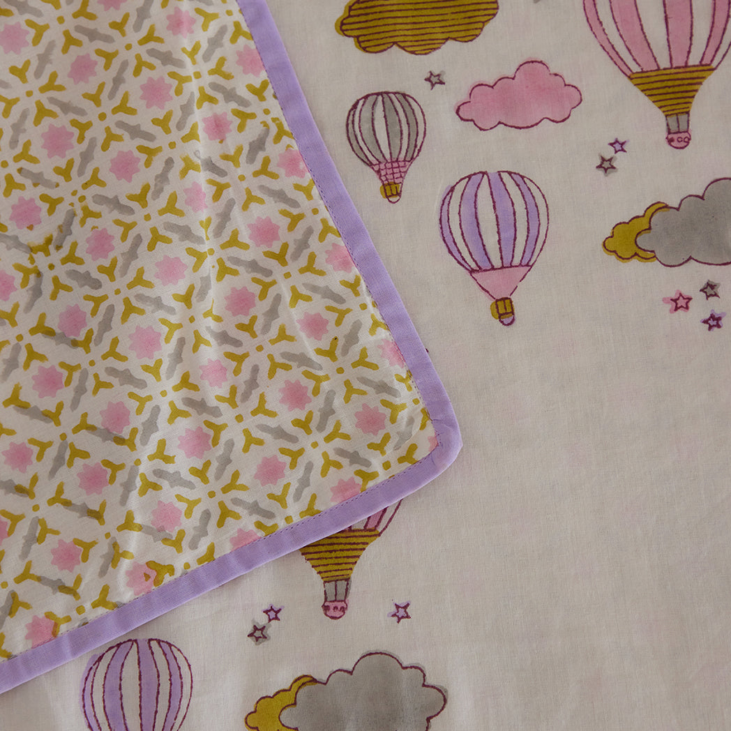 ADYA Lilac Hot Air Balloon Baby Dohar