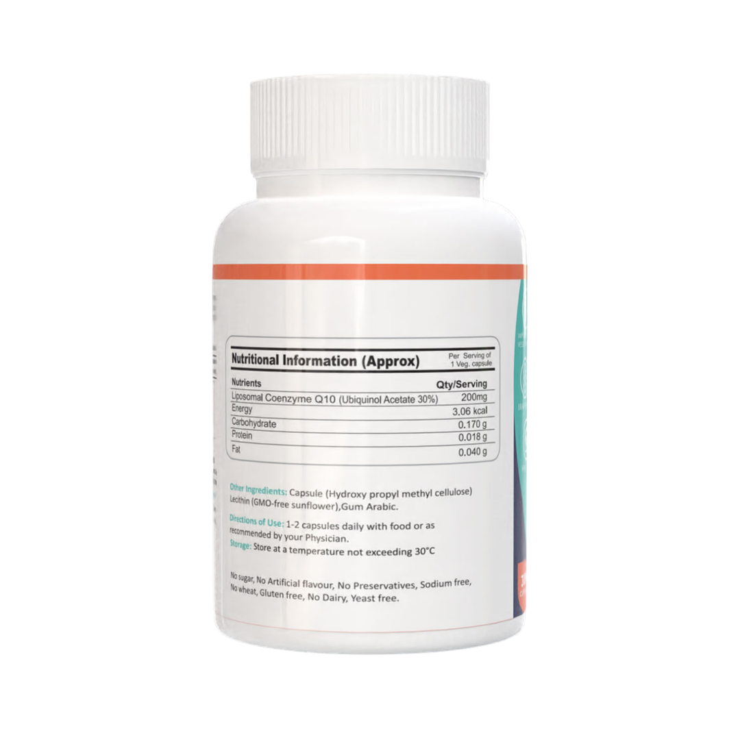 FM Nutrition Liposomal CoQ10 I Ubiquinol 200mg I Active form of CoQ10 I Antioxidant I Mitochondrial Support I Heart Health I Enhance Cognition I Anti-aging I 30 Soft gel Capsules