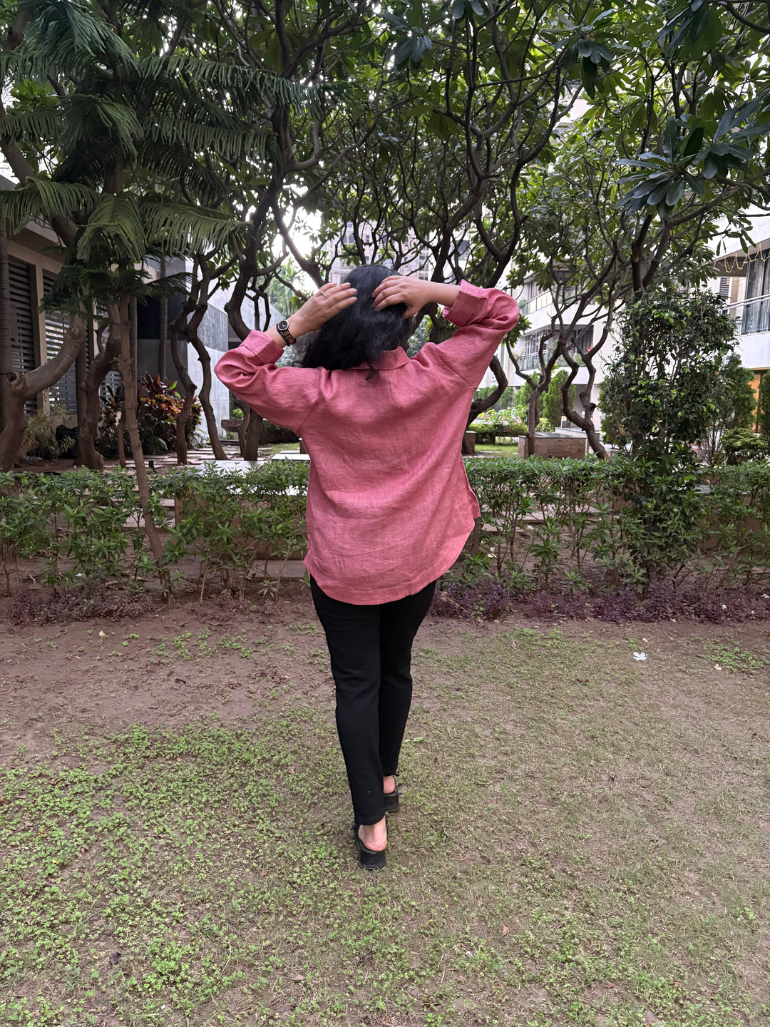 Pink Pearl Linen Shirt