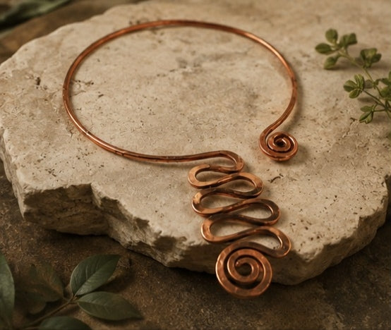 Egyptian Heritage Pure Copper Necklace for Women | Handmade Ayurvedic Copper Jewelry