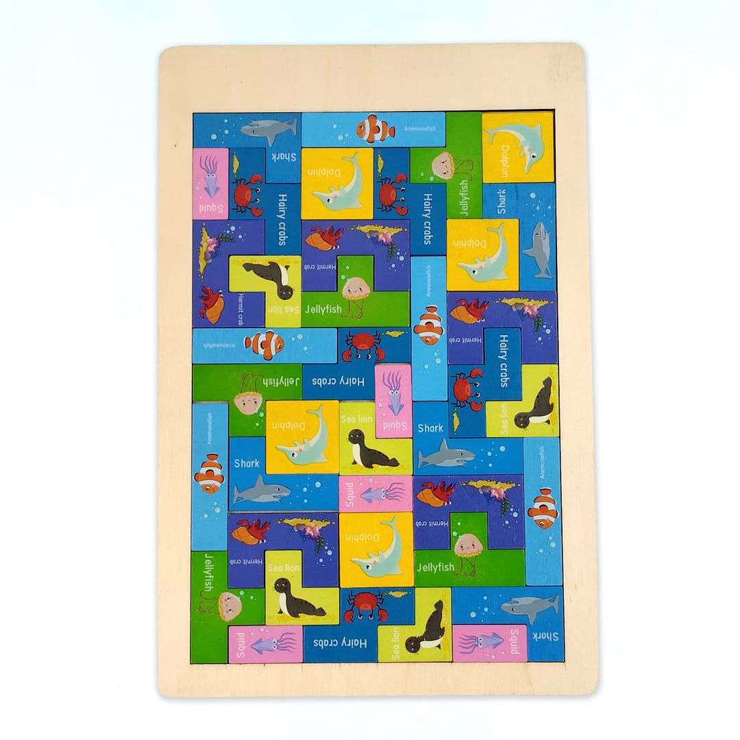 Wudly Wooden Six Russian learning puzzle 