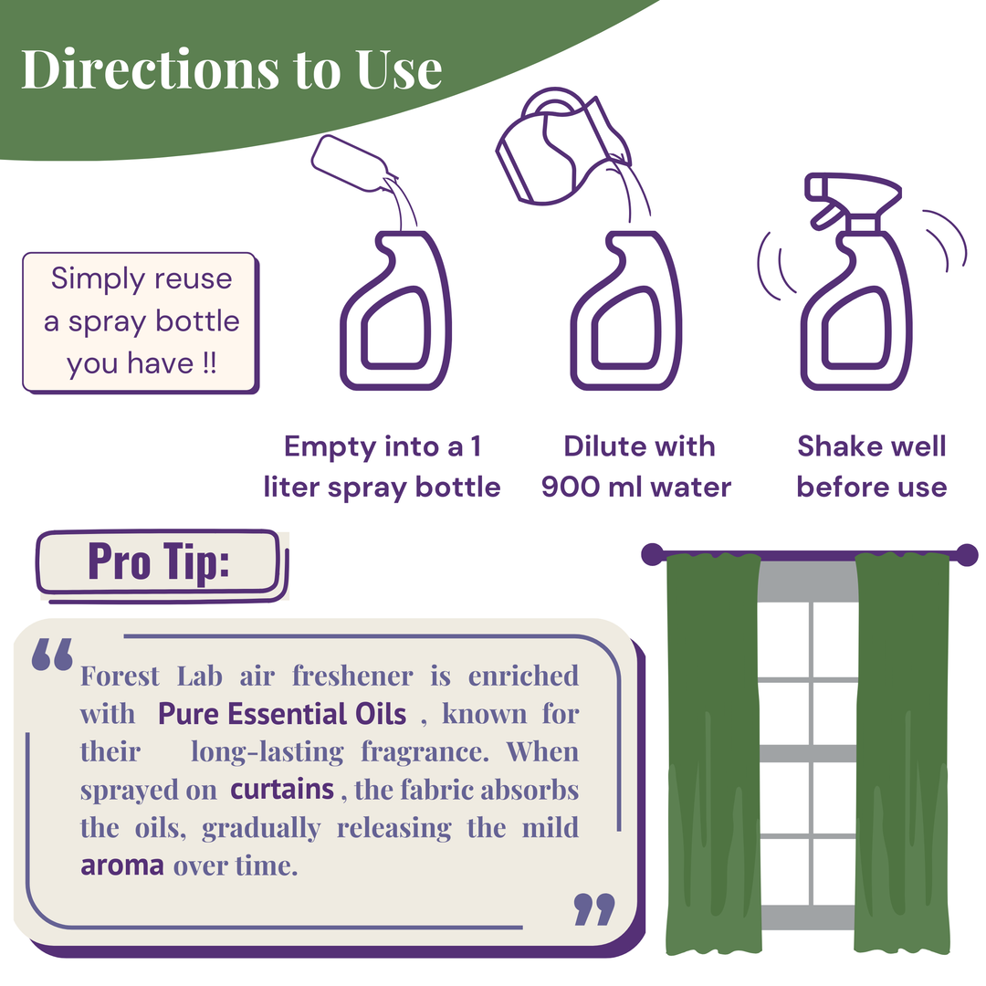 Forest Lab Natural Air Freshener | Lavender & Rosemary Pure Essential Oils | Chemical Free | Child & Pet Friendly