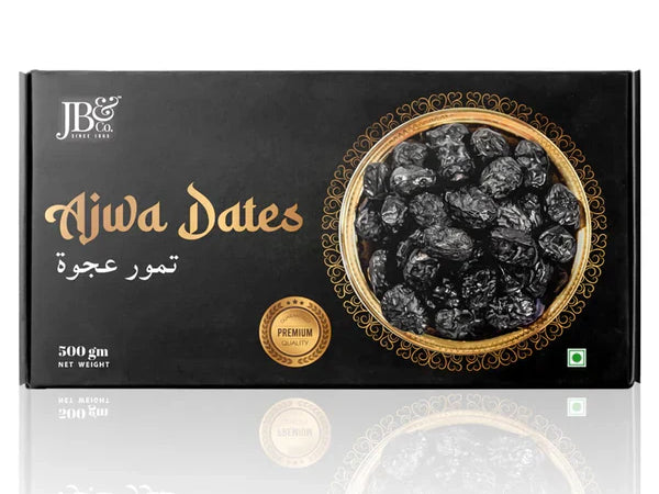 JB&CO Ajwa Dates - Khajoor Imported from Madina - 500 gm