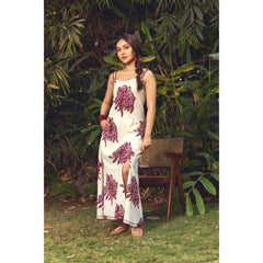 AKASHI Mid Night Kala Cotton Women's Rose Dress