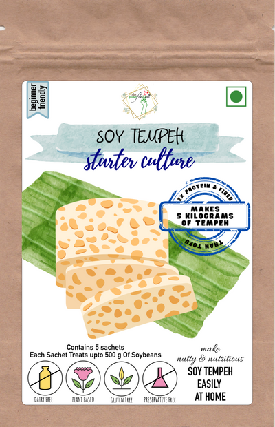 Alla's Posh Flavors Soy Tempeh Starter Culture | Makes 5 kg of Fresh Tempeh