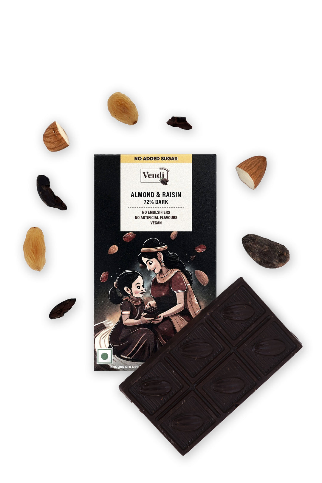 72% DARK Almond & Raisin - No Added Sugar