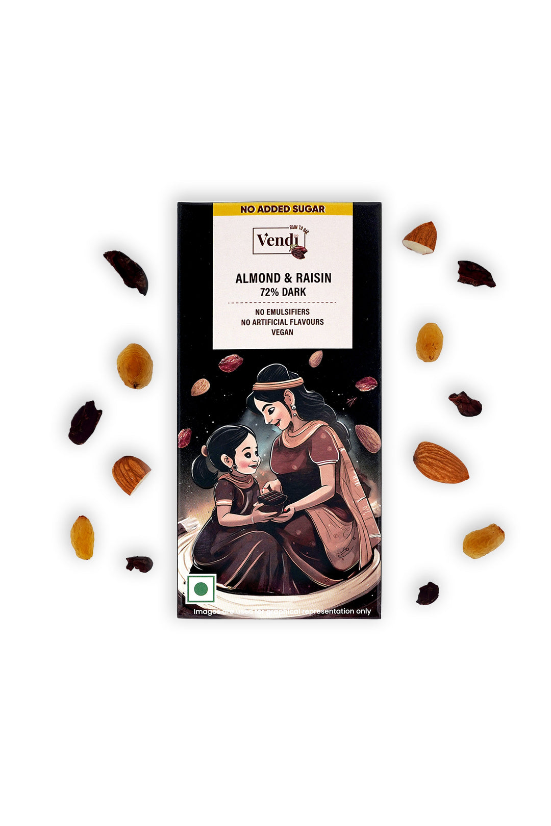 72% DARK Almond & Raisin - No Added Sugar