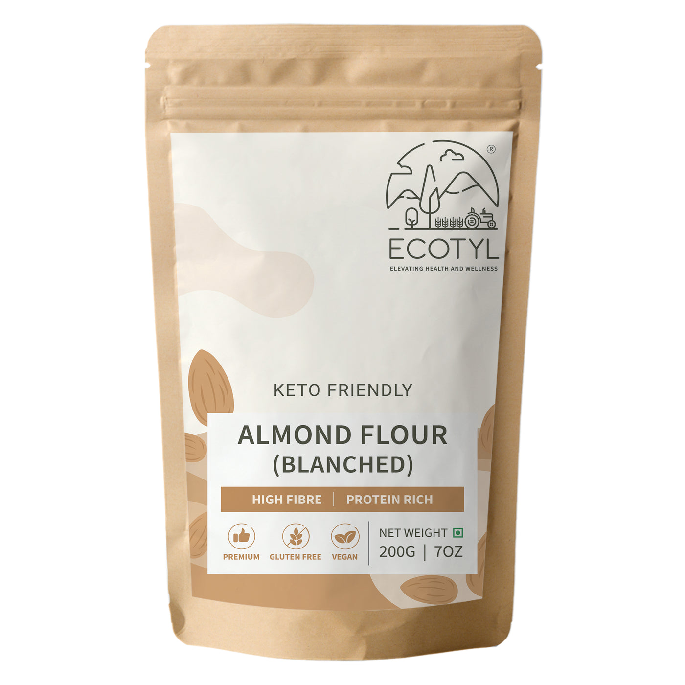 Ecotyl Almond Flour (Blanched) | Gluten Free | Keto Friendly | 200g