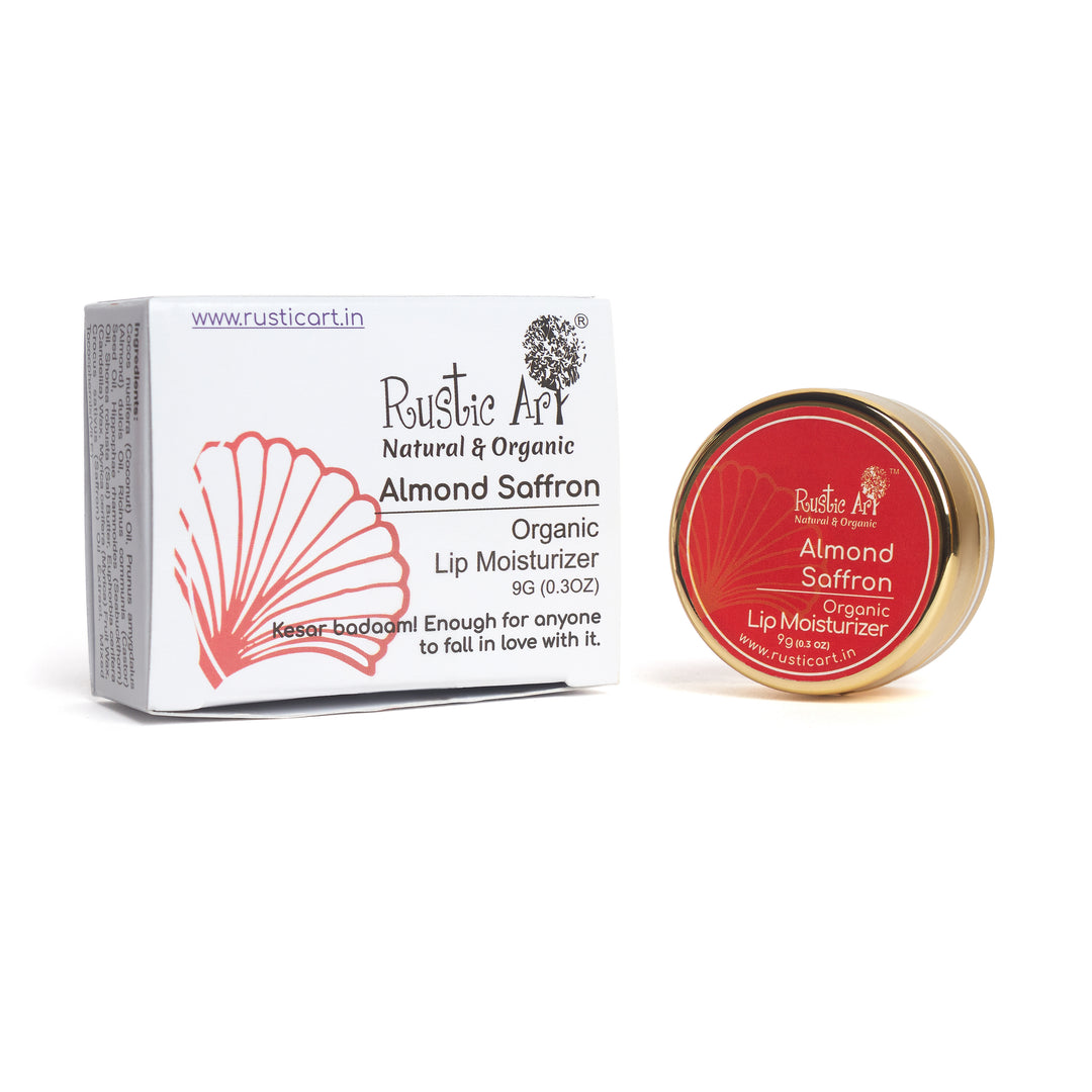 Rustic Art Almond Saffron Organic  Lip Moisturizer (9 gm) (pack of 2)