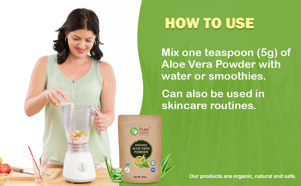 Pure Nutrition Organic Aloe Vera Powder - 227g | For Skin Health, Digestion & Hydration