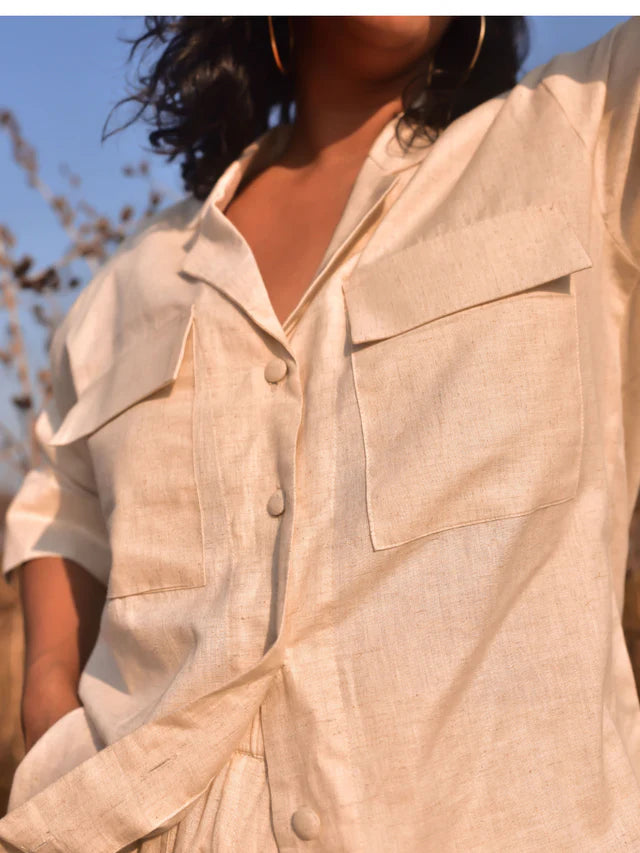 WhySoBlue Amara Linen Shirt